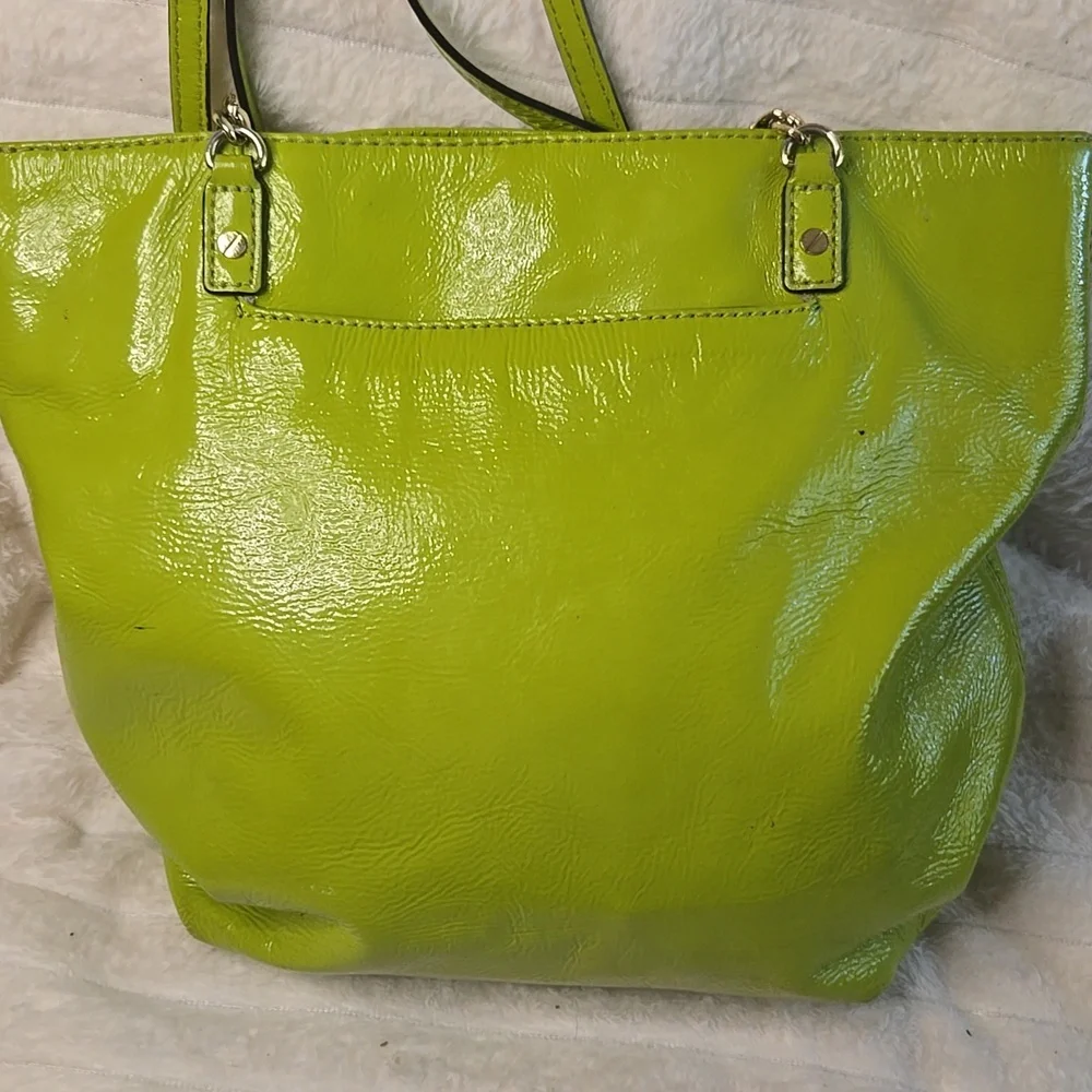 Michael Kors Lime Green Leather Tote Bag - Picture 7 of 12